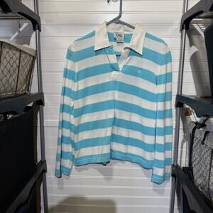 Lily Pulitzer Long Sleeve Striped Collared Two Button Sweater Size XL